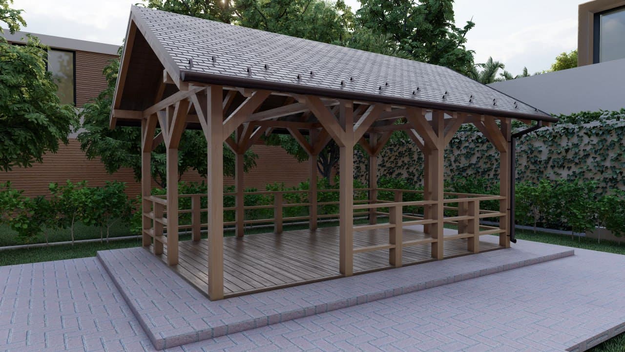 Беседка 6×6м из бруса