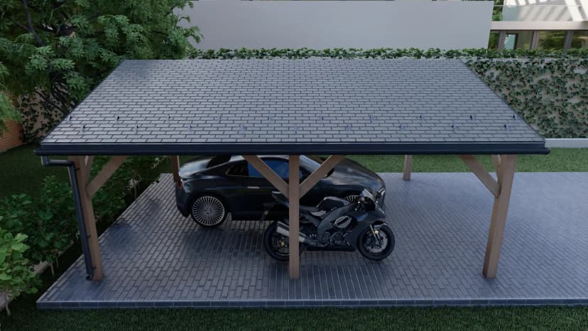 Навес для авто из бруса 4,5×6 под ключ - фото 5