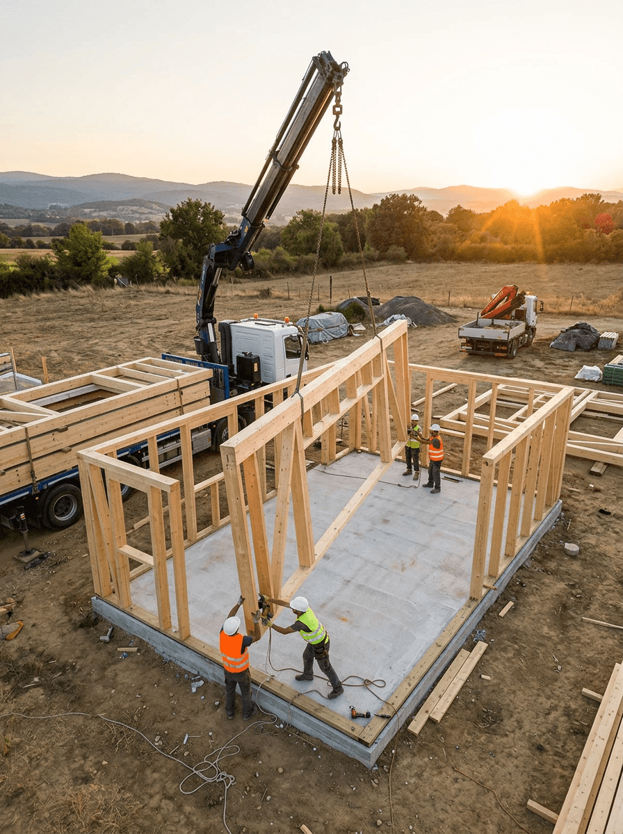 Доставляем модули и монтируем каркас за один день